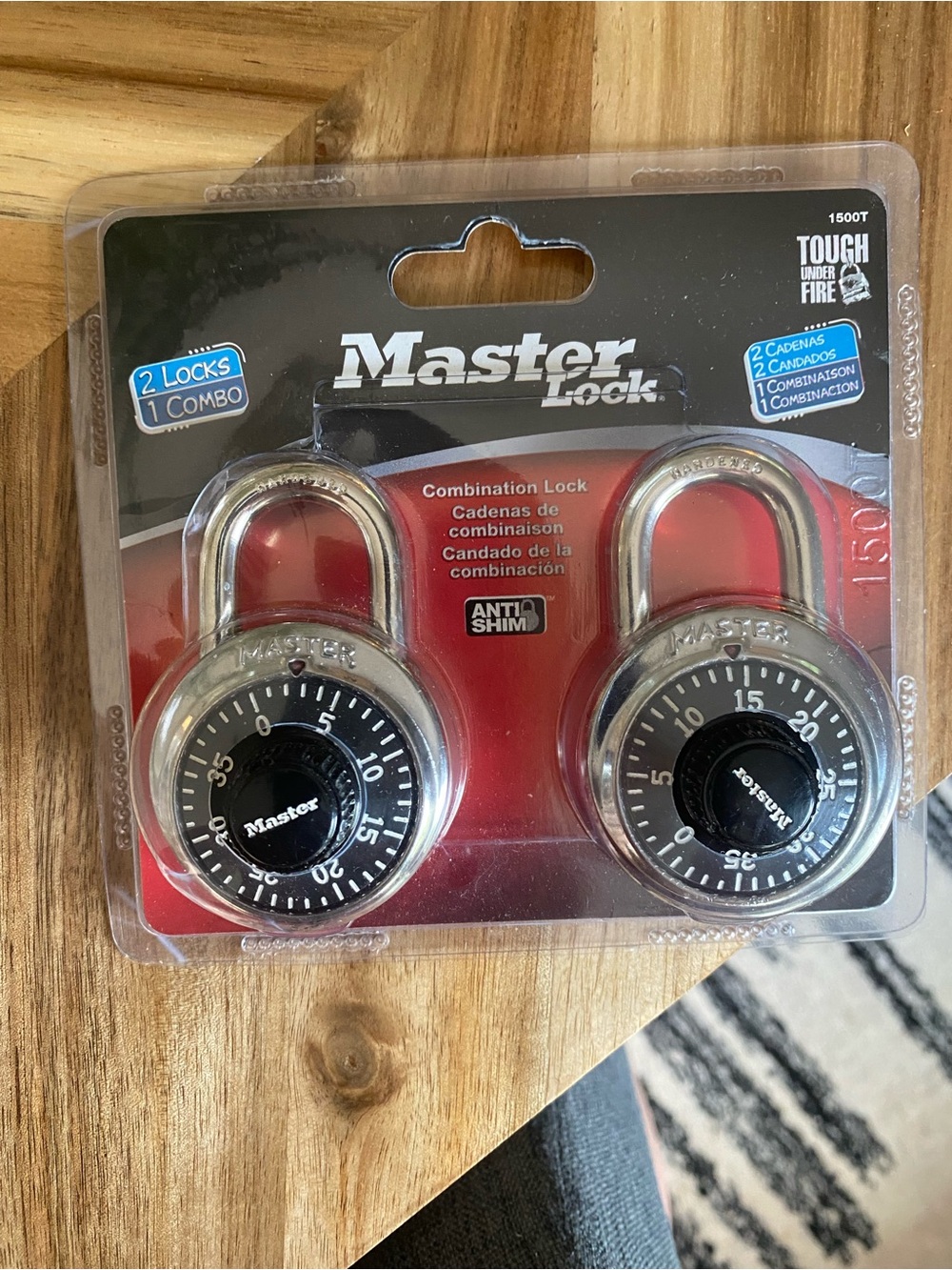Master Lock 1500T 2-Pack Same Combo Padlocks Not Resettable Steel Indoor/Outdoor